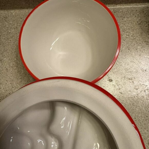 CERAMIC RAMEN BOWL STORAGE JAR with LID Decoration 3D Ramen Illustration New - Picture 10 of 10